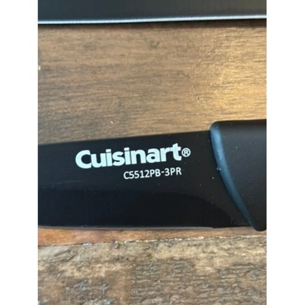 NEW Cuisinart Advantage Knifes Black 4pc Stainless Steel Nonstick C5512PB Modern